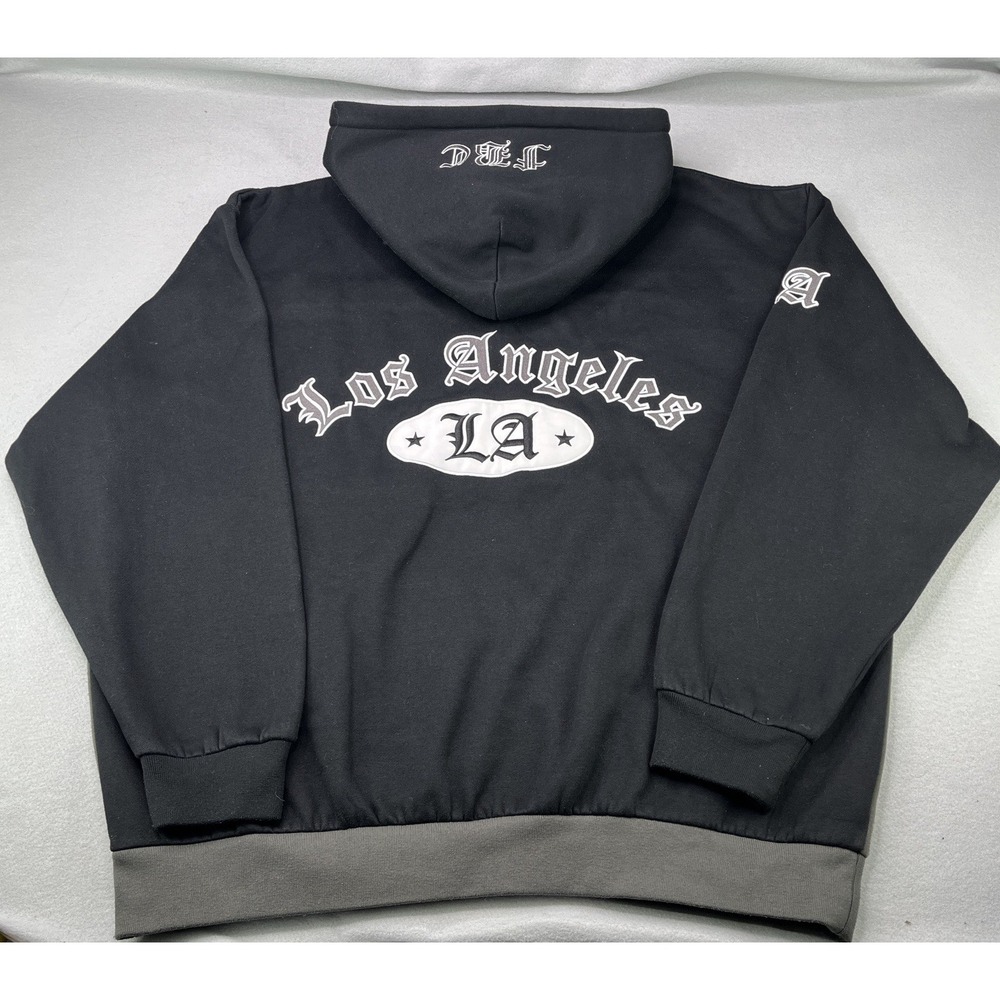 FB County Mens 2XL Hoodie Los Angeles Old English Logo Streetwear Black & White